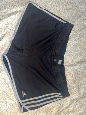 adidas Women's Black Athletic Shorts with white trim
